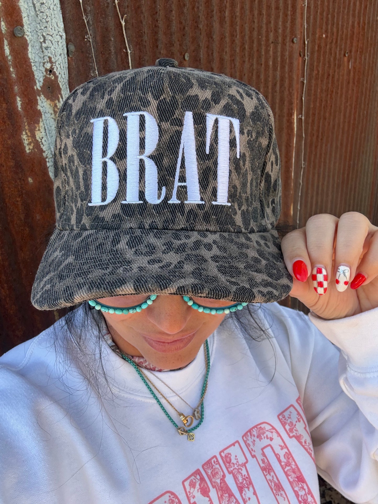 BRAT LeopardTrucker Hat