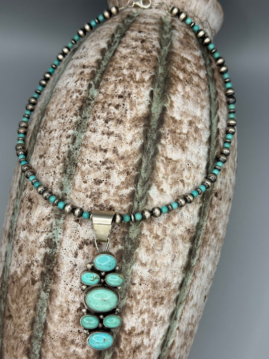 Turquoise and Pearls with Turquoise Pendant