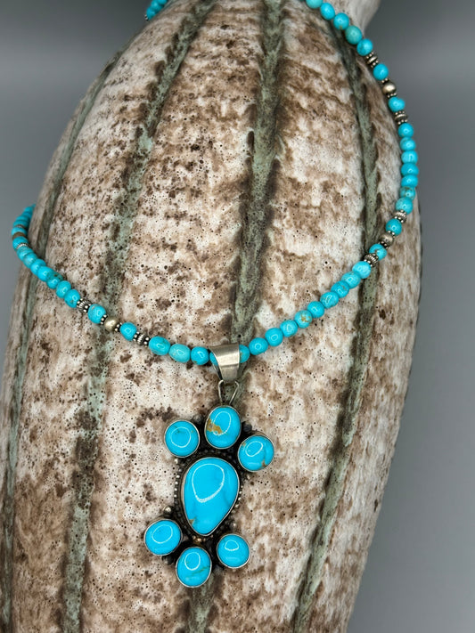 Turquoise Pendant on Turquoise Beads