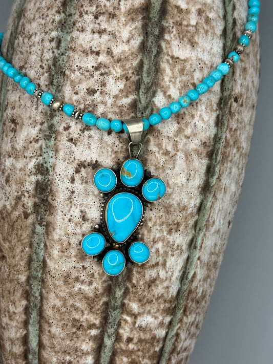 Turquoise Pendant on Turquoise Beads